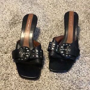 Nine West Black Mules with stud Embellishments